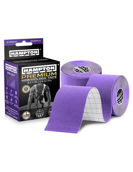 Cinta de Kinesiología Hampton Adams 2-Pack Púrpura