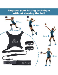 Kit de Entrenamiento de Voleibol Focopot - 5 Paquete Ajustable 2