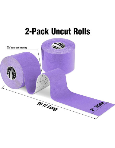 Cinta de Kinesiología Hampton Adams 2-Pack Púrpura
