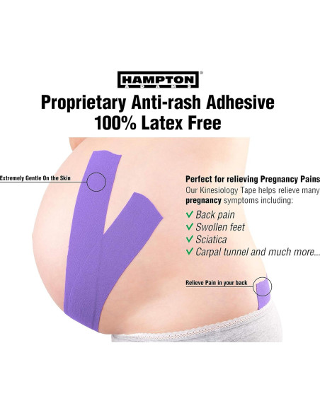 Cinta de Kinesiología Hampton Adams 2-Pack Púrpura