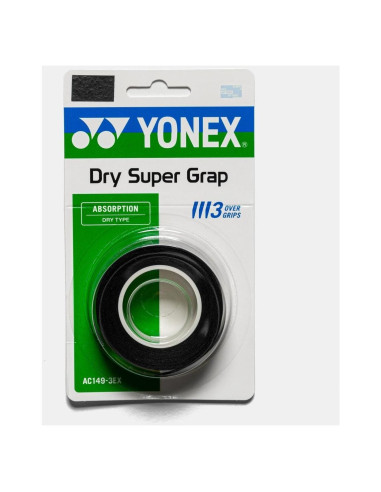Cinta de agarre Yonex Dry Super Grap 3 Pack - Negro