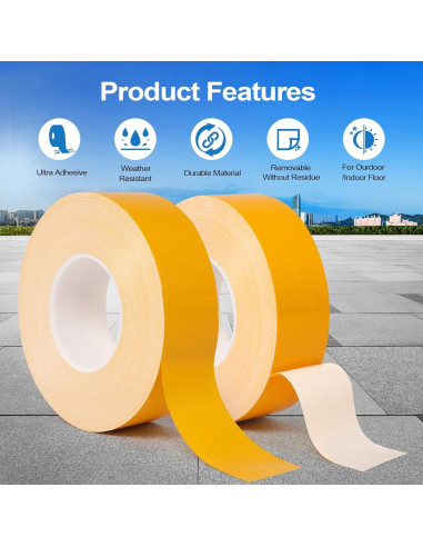 Cinta de marcado para cancha de pickleball Fdalas 80m Amarillo
