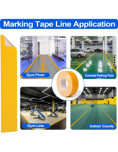Cinta de marcado para cancha de pickleball Fdalas 80m Amarillo