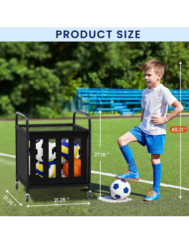 Carro de Almacenamiento de Pelotas Storenization STNBSC 54x54x69cm