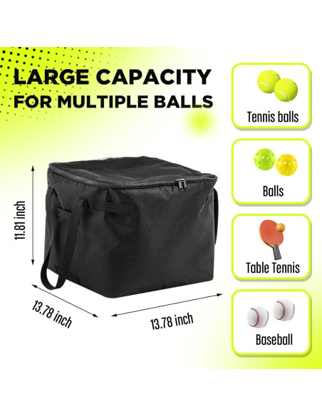 Cesta de Pelotas de Tenis Aliceset 35x35x30cm con Bolsillos