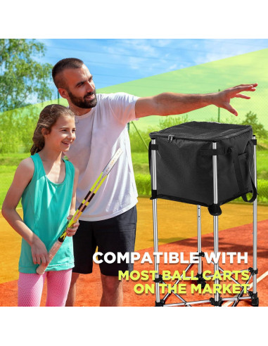 Cesta de Pelotas de Tenis Aliceset 35x35x30cm con Bolsillos