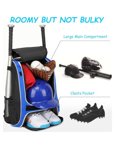 Mochila de Béisbol LARIPOP Azul/Blanco con Compartimento para Zapatos 2