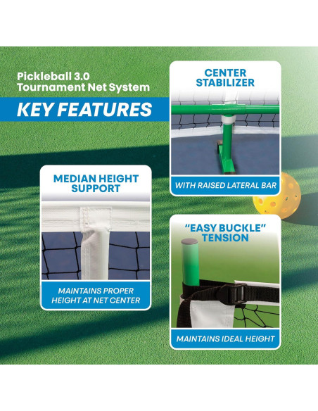 Red de Pickleball 3.0 Pickle-Ball - Portátil y Duradera 670.56x91.44cm