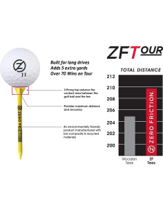 Set de 50 Tees de Golf Zero Friction Tour con Bolsa de Regalo 2