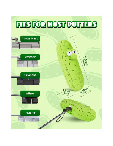 Cubierta de Putter Dientes Grandes Verde para Cuchilla y Mallet