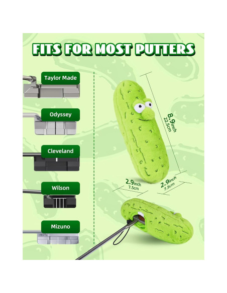 Cubierta de Putter Dientes Grandes Verde para Cuchilla y Mallet