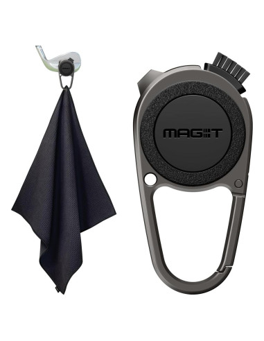 Toalla de Golf Magnética Spigen Microfibra Negra 50x50cm