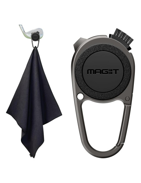 Toalla de Golf Magnética Spigen Microfibra Negra 50x50cm