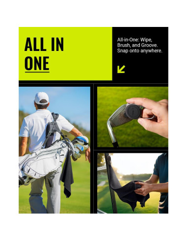 Toalla de Golf Magnética Spigen Microfibra Negra 50x50cm