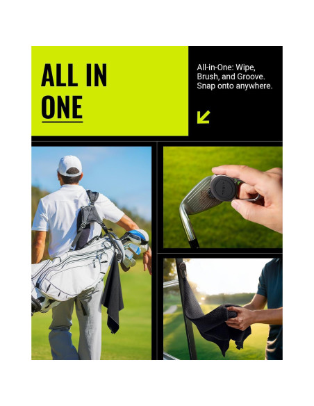 Toalla de Golf Magnética Spigen Microfibra Negra 50x50cm