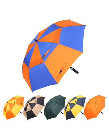 Paraguas de Golf DOUBWELL 137 cm Automático a Prueba de Viento