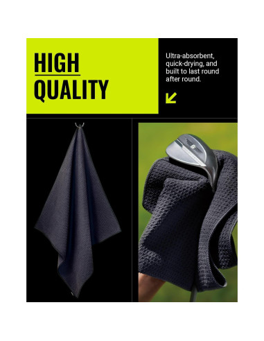 Toalla de Golf Magnética Spigen Microfibra Negra 50x50cm