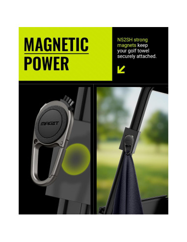 Toalla de Golf Magnética Spigen Microfibra Negra 50x50cm