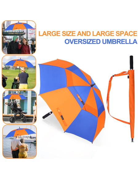 Paraguas de Golf DOUBWELL 137 cm Automático a Prueba de Viento