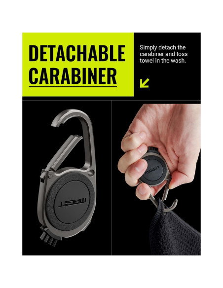 Toalla de Golf Magnética Spigen Microfibra Negra 50x50cm