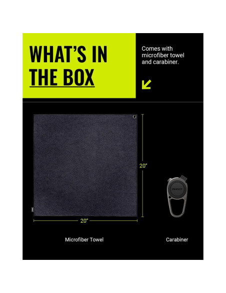 Toalla de Golf Magnética Spigen Microfibra Negra 50x50cm