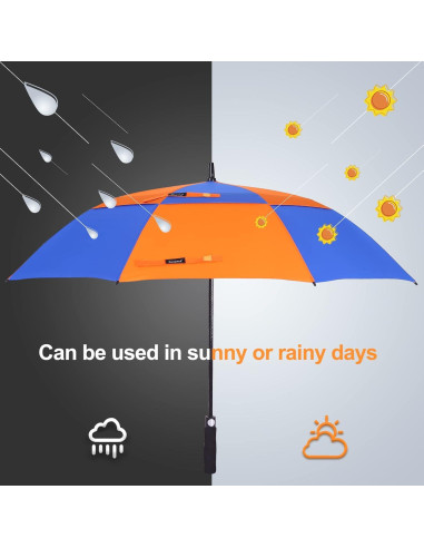 Paraguas de Golf DOUBWELL 137 cm Automático a Prueba de Viento