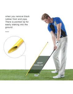 Palos de Alineación de Golf Dittoven 3 Piezas 147 cm Ajustables 2