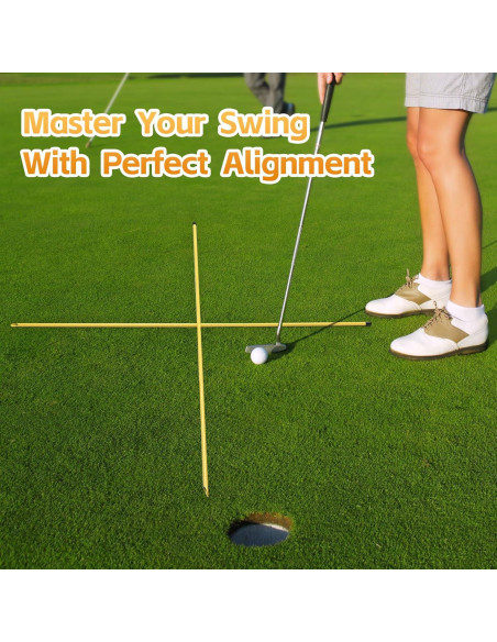 Palos de Alineación de Golf Dittoven 3 Piezas 147 cm Ajustables