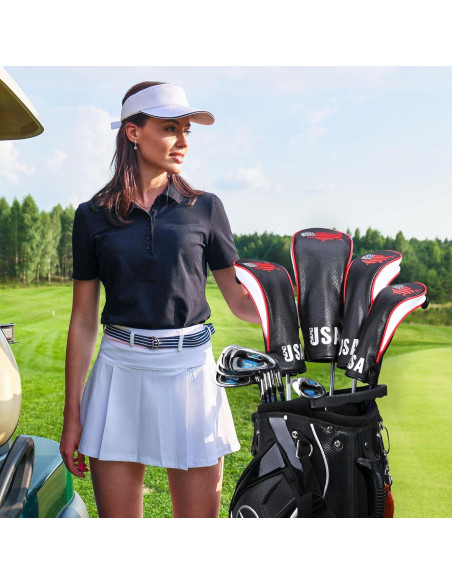 Cubiertas de Cabeza de Palos de Golf Frimon 4pcs Cuero PU