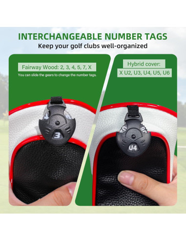 Cubiertas de Cabeza de Palos de Golf Frimon 4pcs Cuero PU