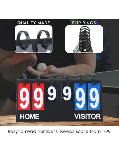 Tablero de Puntuación Portátil Upstreet - Multi-Deporte 99 Puntos