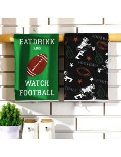 6 Toallas de Cocina Decorativas FuWeave Fútbol 40x60 cm 2