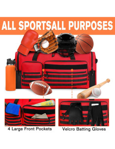 Bolsa de equipo Goloni 130L Roja con 7 compartimentos 2