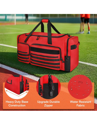Bolsa de equipo Goloni 130L Roja con 7 compartimentos