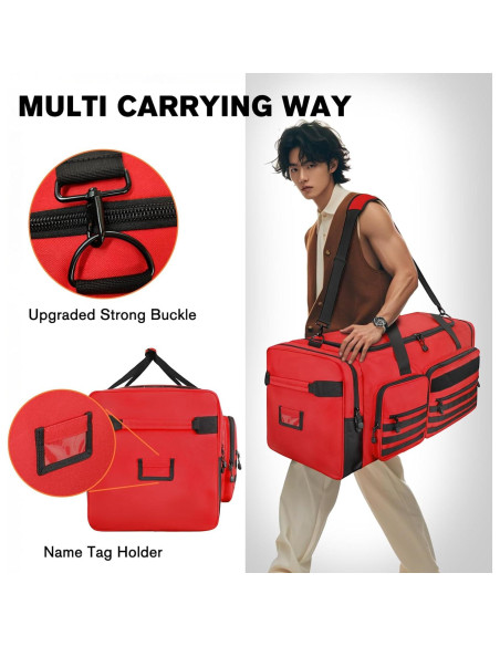 Bolsa de equipo Goloni 130L Roja con 7 compartimentos