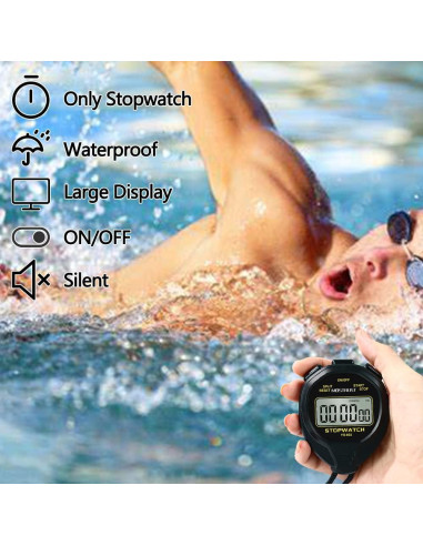 Cronómetro Digital MOSTRUST Impermeable 1 Vuelta Silencioso