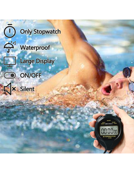 Cronómetro Digital MOSTRUST Impermeable 1 Vuelta Silencioso