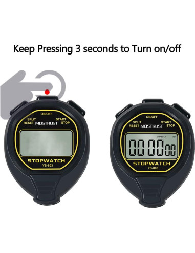 Cronómetro Digital MOSTRUST Impermeable 1 Vuelta Silencioso
