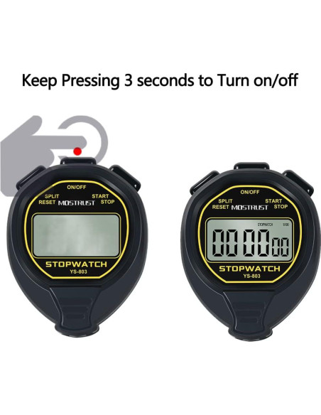 Cronómetro Digital MOSTRUST Impermeable 1 Vuelta Silencioso