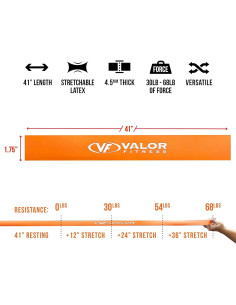 Banda de Resistencia Valor Fitness PRB-XL Naranja 104 cm 54 kg 2