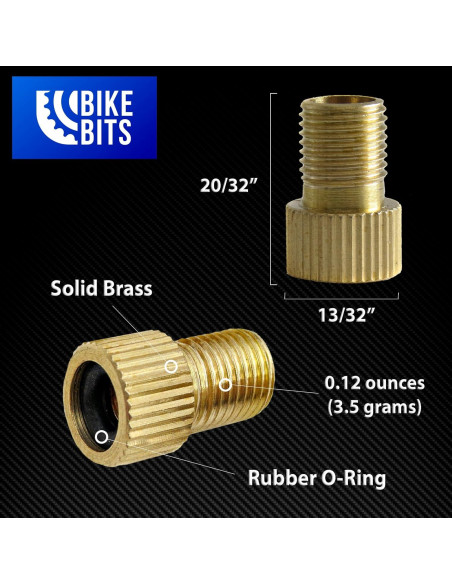 Adaptador de Válvula Presta a Schrader Bike Bits - 4 Piezas