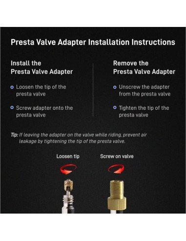 Adaptador de Válvula Presta a Schrader Bike Bits - 4 Piezas