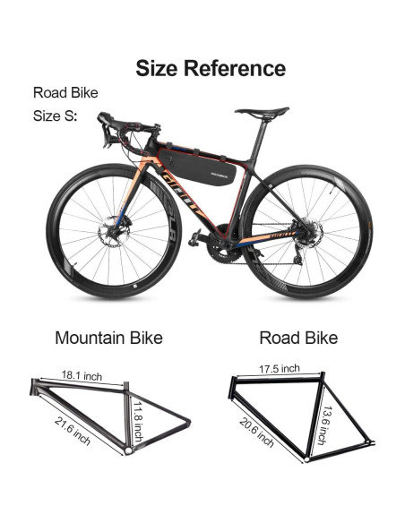 Bolsa de Marco de Bicicleta ROCKBROS 3L Impermeable Negra