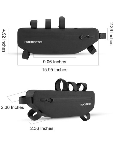 Bolsa de Marco de Bicicleta ROCKBROS 3L Impermeable Negra