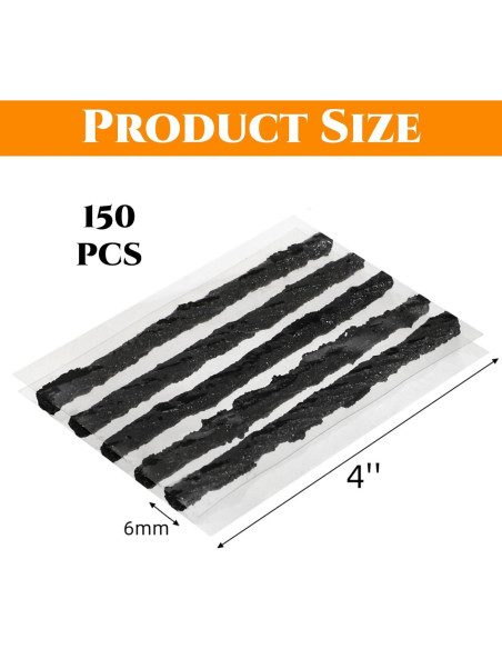 150 Cuerdas de Reparación de Neumáticos Acshio 10.16 cm