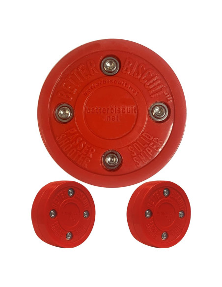 Disco de Hockey Sólido Mejor Galleta Rojo - Paquete de 2