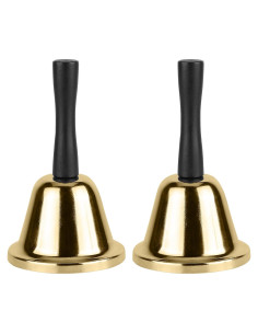 Campana de Mano MROCO Dorada, Paquete de 2 Campanas de Acero