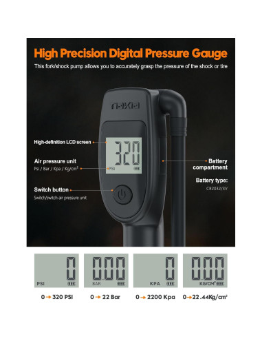 Bomba de Choque Tiakia DPG-0302 con Manómetro Digital 320PSI