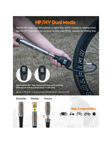 Bomba de Choque Tiakia DPG-0302 con Manómetro Digital 320PSI