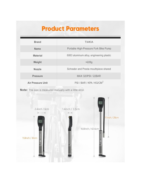 Bomba de Choque Tiakia DPG-0302 con Manómetro Digital 320PSI